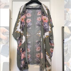 Green Floral Kimono